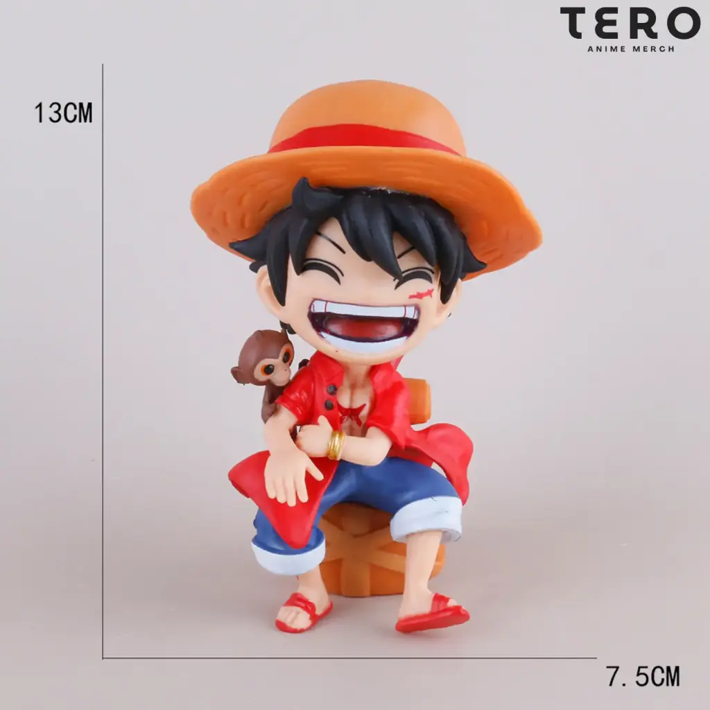 One Piece Luffy Laughing Sitting 12cm Figure
